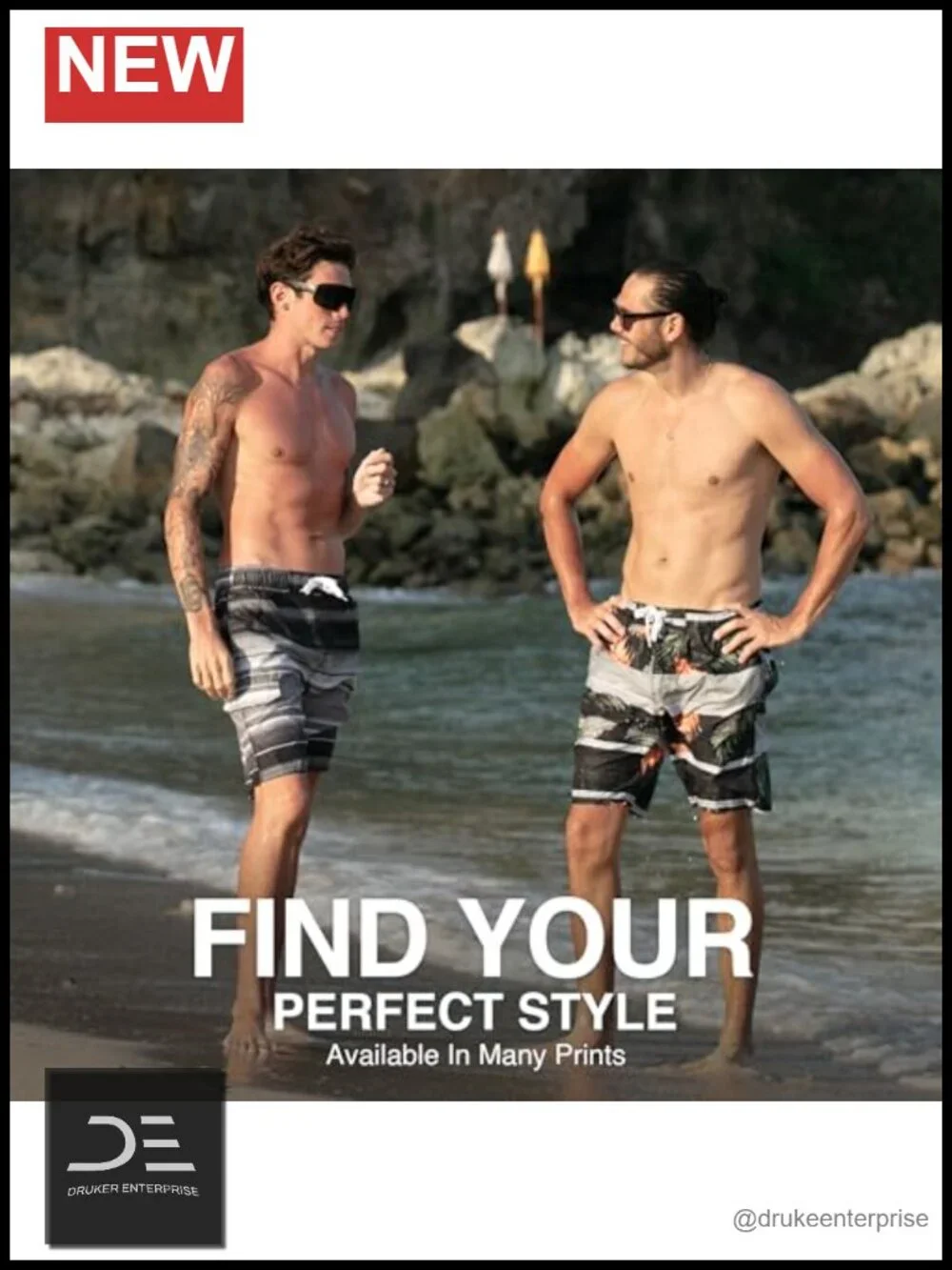 UPF 50 Quick Dry Swim Trunks with Pockets and Mesh Lining